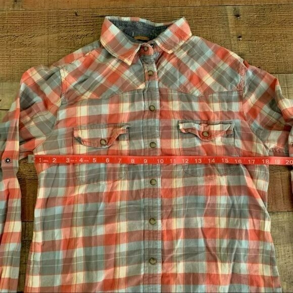 Jachs girlfriend womens size small bea long sleeve plaid button down shirt - Picture 2 of 6